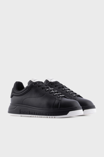 Emporio Armani Logolu Sneaker Erkek Ayakkabı X4X264 XN001 K001 SİYAH - 6