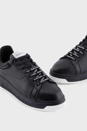 Emporio Armani Logolu Sneaker Erkek Ayakkabı X4X264 XN001 K001 SİYAH - 8