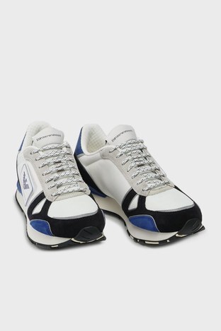 Emporio Armani - Emporio Armani Logolu Sneaker Erkek Ayakkabı X4X542 XM707 Q037 BEYAZ-SİYAH (1)