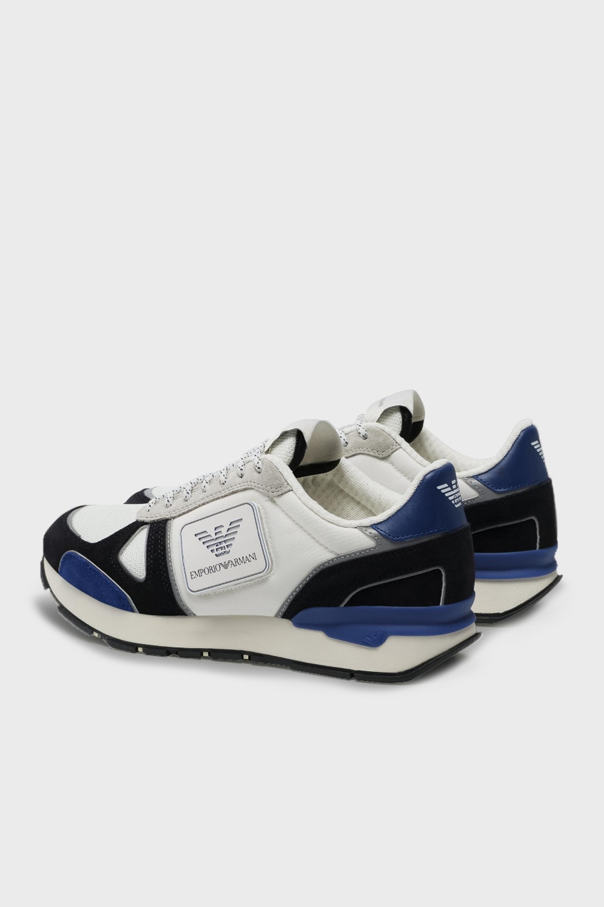 Emporio Armani Logolu Sneaker Erkek Ayakkabı X4X542 XM707 Q037 BEYAZ-SİYAH