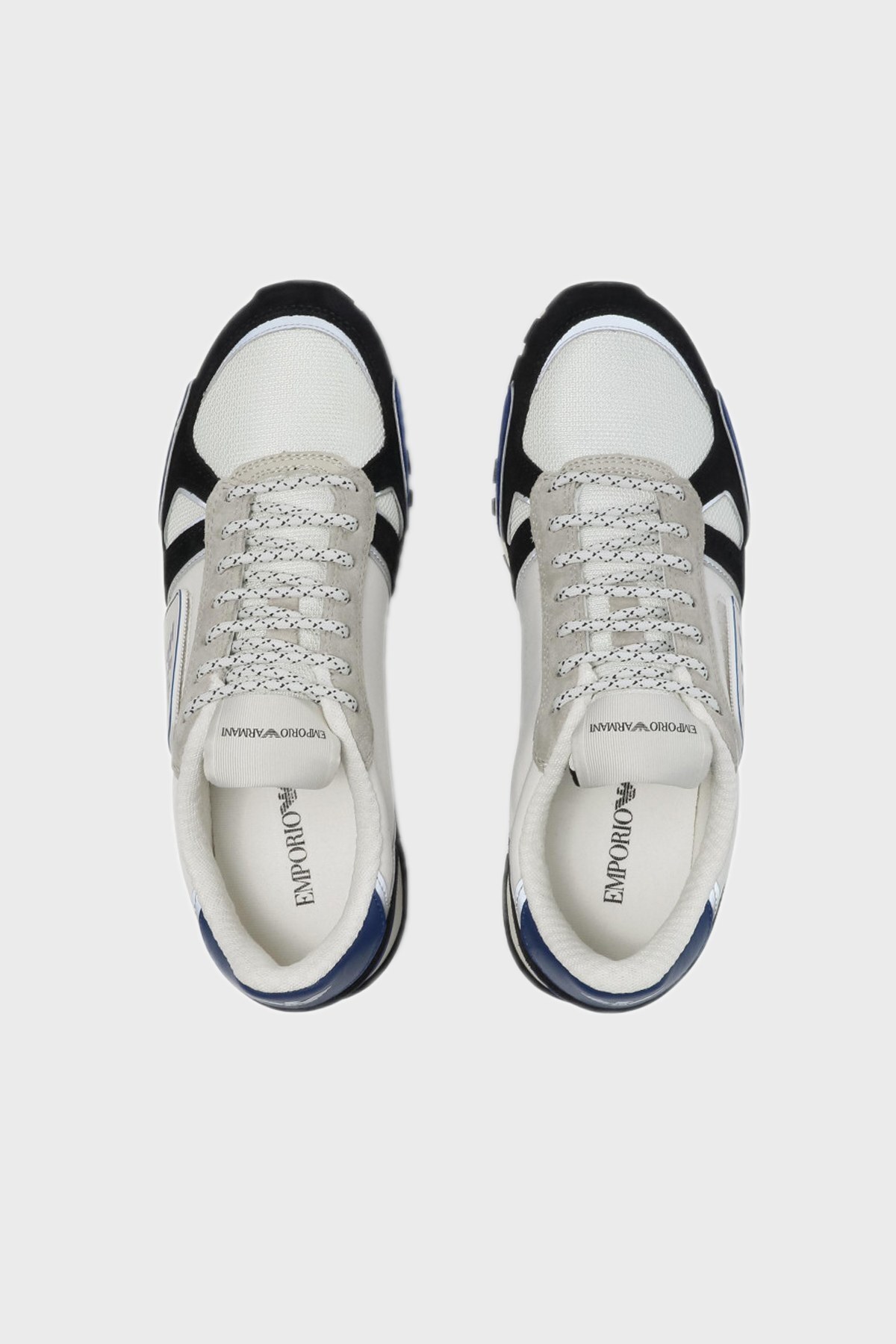 Emporio Armani Logolu Sneaker Erkek Ayakkabı X4X542 XM707 Q037 BEYAZ-SİYAH