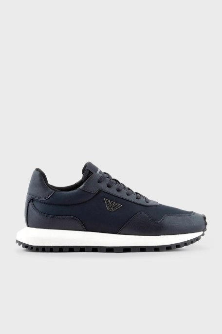 Emporio Armani Logolu Sneaker Erkek Ayakkabı X4X630 XN877 N151 LACİVERT - 1