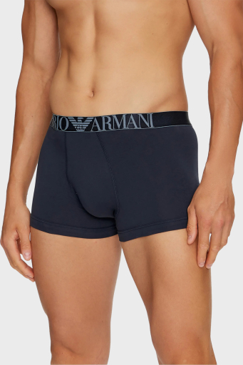 Emporio Armani Logolu Streç Pamuklu Erkek Boxer 111357 4F726 64135 Mavi-Mürdüm-Haki - 3