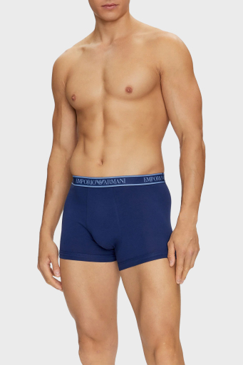 Emporio Armani Logolu Streç Pamuklu Erkek Boxer 112130 4F717 75336 Mavi-Siyah-Lacivert - 2