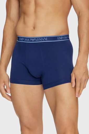 Emporio Armani Logolu Streç Pamuklu Erkek Boxer 112130 4F717 75336 Mavi-Siyah-Lacivert - 3