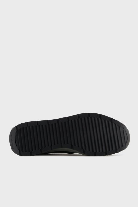 Emporio Armani Logolu Süet Detaylı Sneaker Erkek Ayakkabı X4X537 XN730 U549 GRİ-SİYAH - 12
