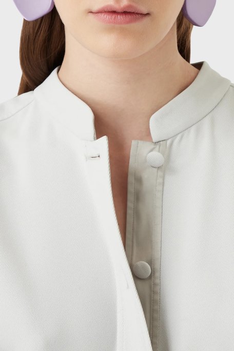 Emporio Armani Önden Düğmeli Regular Fit Truvakar Kol Kemerli Bayan Elbise H3NA2B C9900 602 AÇIK GRİ - 4