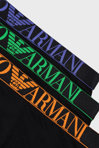 Emporio Armani Organik Pamuklu Esnek 3 Pack Erkek Boxer 111357 4R726 29821 Turuncu-Mor-Yeşil - 8