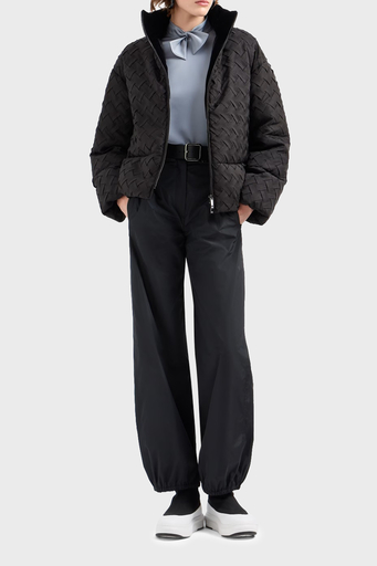 Emporio Armani Örgü Desenli Regular Fit Dik Yaka Şişme Bayan Mont 6D2B73 2NGPZ 0999 SİYAH - 3