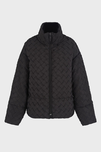 Emporio Armani Örgü Desenli Regular Fit Dik Yaka Şişme Bayan Mont 6D2B73 2NGPZ 0999 SİYAH - 5