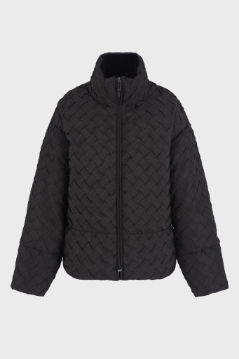Emporio Armani Örgü Desenli Regular Fit Dik Yaka Şişme Bayan Mont 6D2B73 2NGPZ 0999 SİYAH - 10