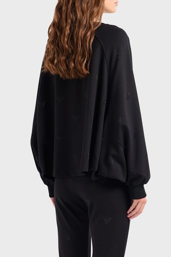 Emporio Armani Oversize Fit Bisiklet Yaka Bayan Sweat 3D2M6C 2JZZZ 0999 SİYAH - 2