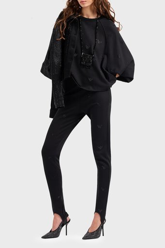 Emporio Armani Oversize Fit Bisiklet Yaka Bayan Sweat 3D2M6C 2JZZZ 0999 SİYAH - 3