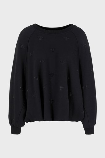 Emporio Armani Oversize Fit Bisiklet Yaka Bayan Sweat 3D2M6C 2JZZZ 0999 SİYAH - 5