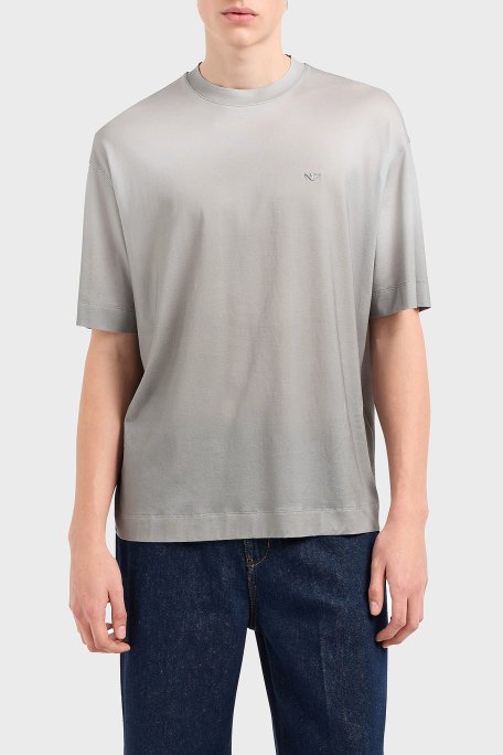 Emporio Armani Oversize Fit Bisiklet Yaka Logolu Erkek T Shirt EM001116 AF10017 F8104 GRİ - 1