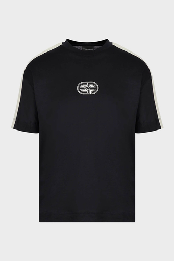 Emporio Armani Pamuk Karışımlı Bisiklet Yaka Relaxed Fit Erkek T Shirt 3R1TT6 1JUVZ 0920 LACİVERT - 1