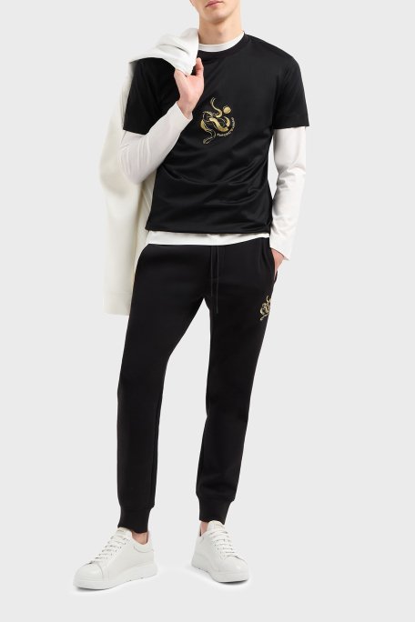 Emporio Armani Pamuk Karışımlı Regular Fit Bisiklet Yaka Erkek T Shirt EM001702 AF10017 UC001 SİYAH - 2