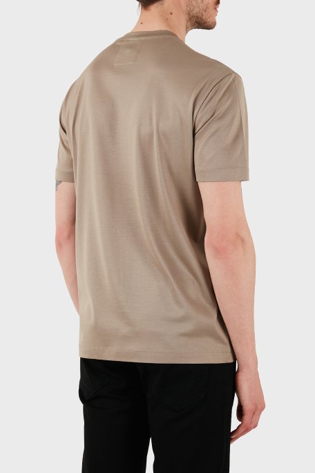 Emporio Armani Pamuk Karışımlı Regular Fit Bisiklet Yaka Logolu Erkek T Shirt 8N1TD8 1JUVZ U6167 BEJ - 7