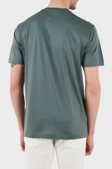 Emporio Armani Pamuk Karışımlı Regular Fit Bisiklet Yaka Logolu Erkek T Shirt 8N1TD8 1JUVZ U9083 YEŞİL - 2