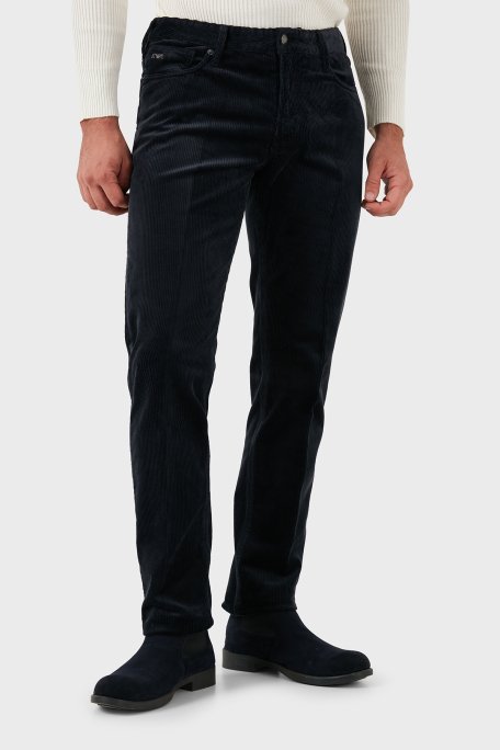 Emporio Armani Pamuk Karışımlı Regular Fit Kadife Erkek Pantolon 6D1J06 1NUCZ 0920 LACİVERT - 1