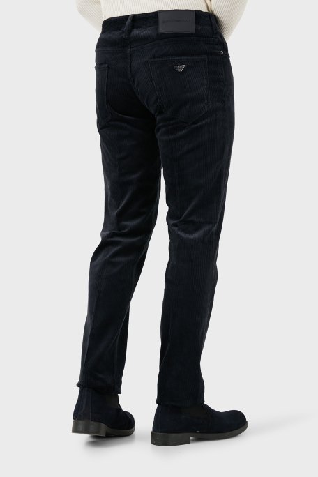 Emporio Armani Pamuk Karışımlı Regular Fit Kadife Erkek Pantolon 6D1J06 1NUCZ 0920 LACİVERT - 2