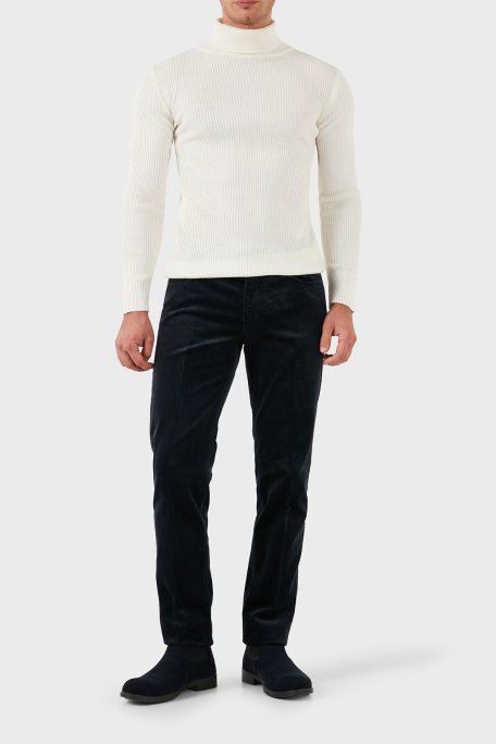 Emporio Armani Pamuk Karışımlı Regular Fit Kadife Erkek Pantolon 6D1J06 1NUCZ 0920 LACİVERT - 3