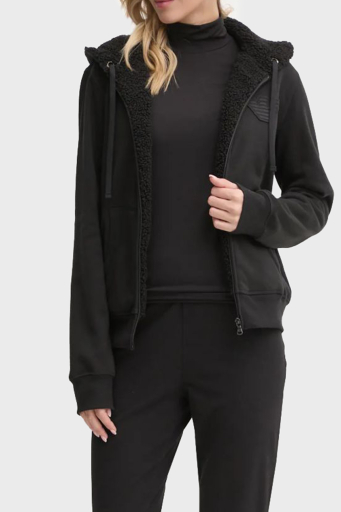 Emporio Armani Pamuk Karışımlı Regular Fit Kapüşonlu Fermuarlı Bayan Sweat 1646104 F2560 0020 SİYAH - 2