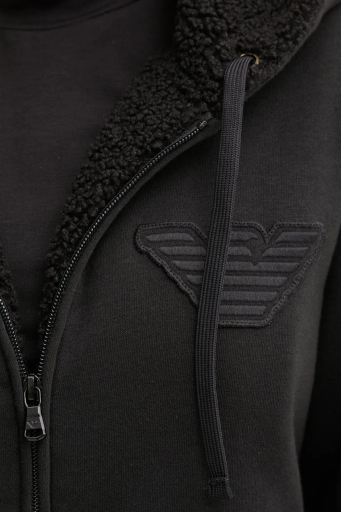 Emporio Armani Pamuk Karışımlı Regular Fit Kapüşonlu Fermuarlı Bayan Sweat 1646104 F2560 0020 SİYAH - 5