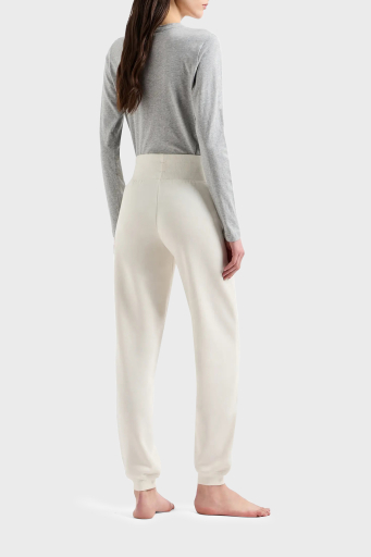Emporio Armani Pamuk Karışımlı Regular Fit Yüksel Bel Ribanalı Paça Jogger Bayan Pantolon 1649084 F2569 2810 EKRU - 6