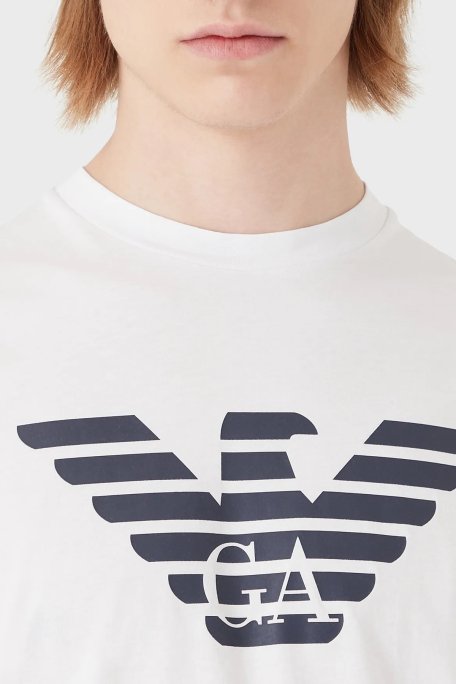 Emporio Armani Pamuklu Baskılı Regular Fit Bisiklet Yaka Erkek T Shirt 8N1TN5 1JPZZ 0147 BEYAZ - 2