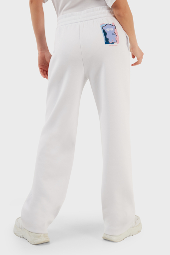 Emporio Armani Pamuklu Belden Bağlamalı Bol Paça Spor Bayan Pantolon 3R2P6E 1JHSZ 0100 BEYAZ - 6