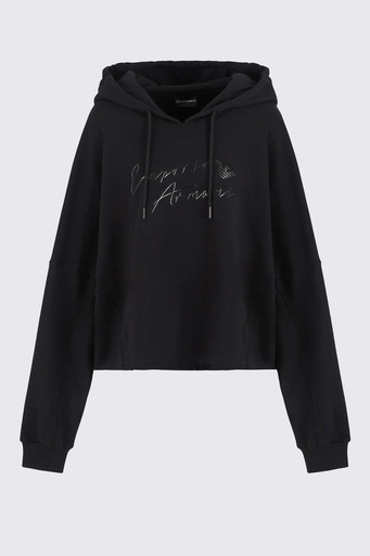 Emporio Armani Pamuklu Boyfrend Fit Bayan Sweat 6D2M7F 2J49Z 0999 SİYAH - 5