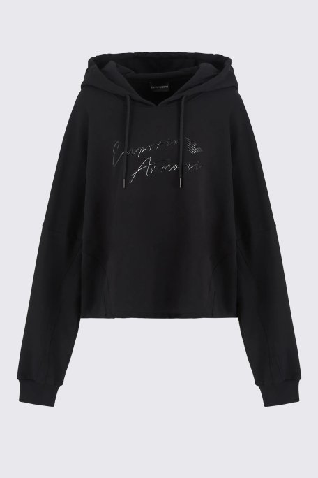 Emporio Armani Pamuklu Boyfrend Fit Bayan Sweat 6D2M7F 2J49Z 0999 SİYAH - 5