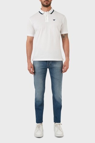 Emporio Armani - Emporio Armani Pamuklu Cepli Slim Fit Jeans Erkek Kot Pantolon 3L1J75 1DL1Z 0942 MAVİ