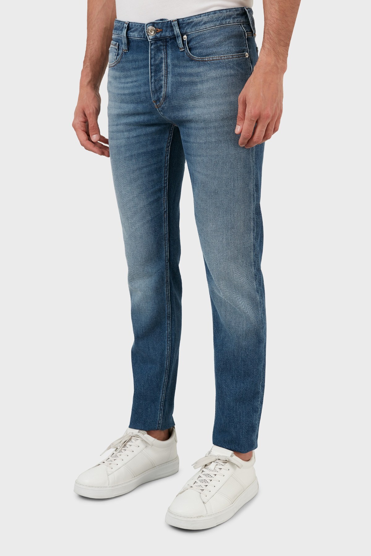 Emporio Armani Pamuklu Cepli Slim Fit Jeans Erkek Kot Pantolon 3L1J75 1DL1Z 0942 MAVİ