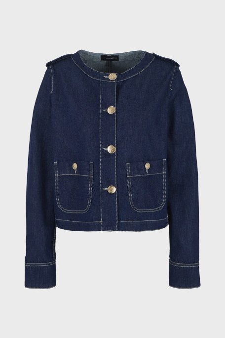 Emporio Armani Pamuklu Düğmeli Denim Bayan Ceket 3D2G63 2DM1Z 0941 LACİVERT - 10
