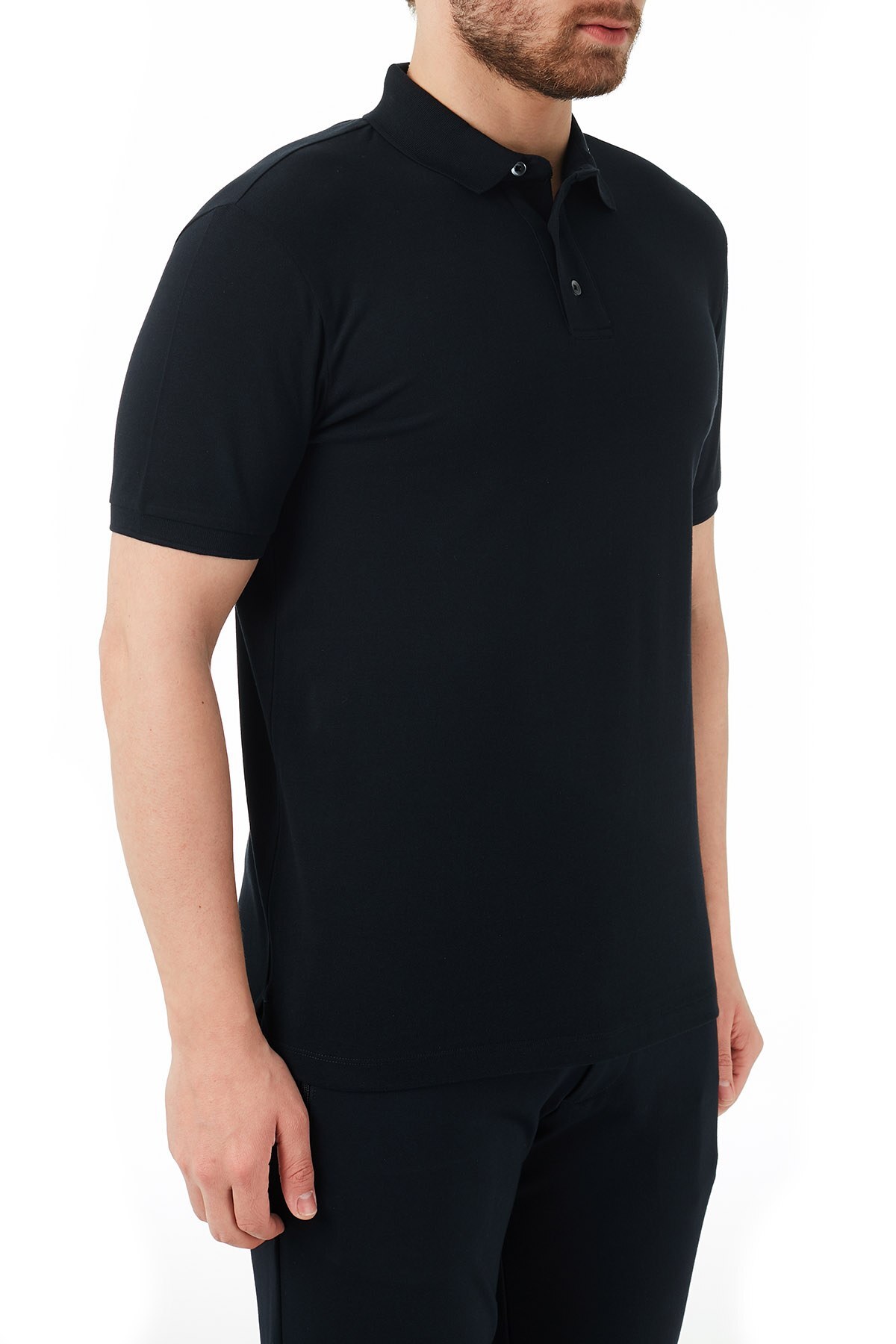 Emporio Armani Pamuklu Düğmeli T Shirt Erkek Polo 3K1FA6 1JPTZ 0920 LACİVERT
