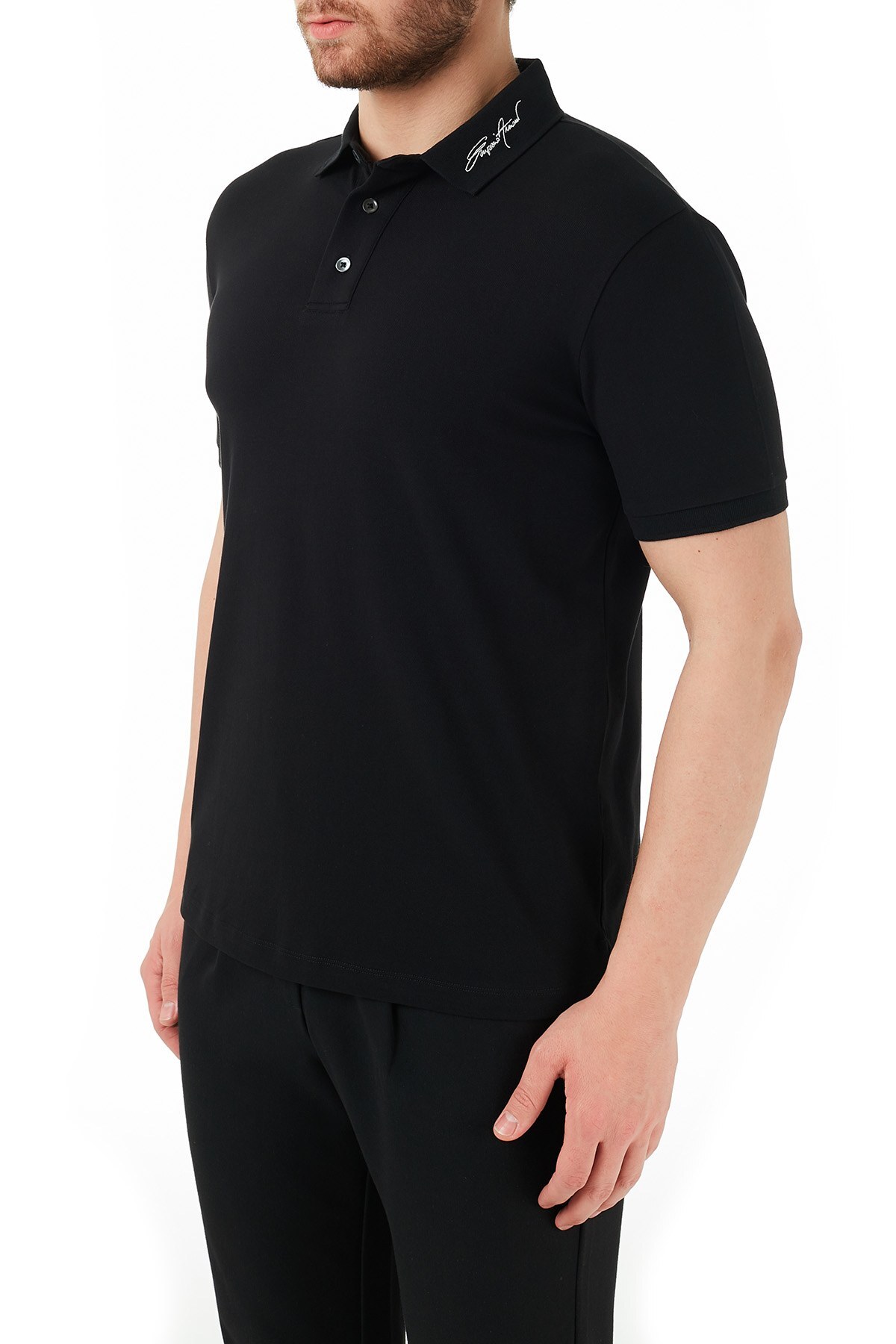 Emporio Armani Pamuklu Düğmeli T Shirt Erkek Polo 3K1FA6 1JPTZ 0999 SİYAH