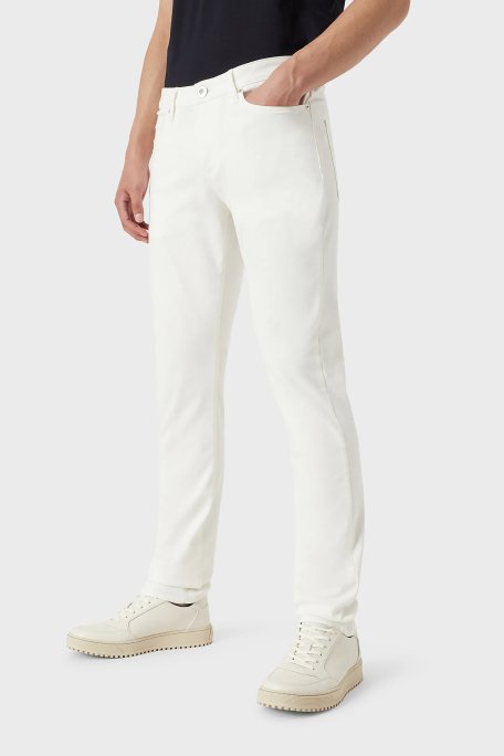 Emporio Armani Pamuklu Düşük Bel Slim Fit J06 Jeans Erkek Kot Pantolon 8N1J06 1GN0Z 0101 BEYAZ - 1