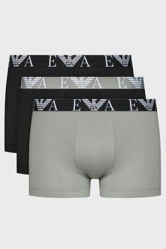 Emporio Armani Pamuklu Esnek 3 Pack Erkek Boxer 111357 4R715 35321 SİYAH-GRİ - 4