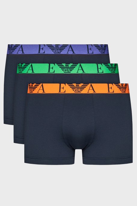Emporio Armani Pamuklu Esnek 3 Pack Erkek Boxer 111357 4R715 70435 Turuncu-Mor-Yeşil - 1