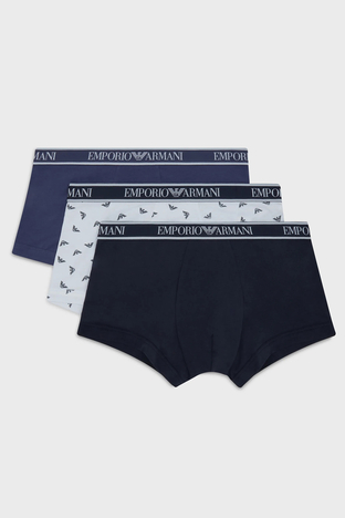Emporio Armani - Emporio Armani Pamuklu Esnek 3 Pack Erkek Boxer 111473 3R717 50636 Lacivert-Beyaz-Lacivert