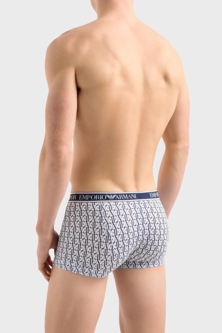 Emporio Armani Pamuklu Esnek 3 Pack Erkek Boxer 112130 4R717 23631 Mavi-Siyah-Beyaz - 3