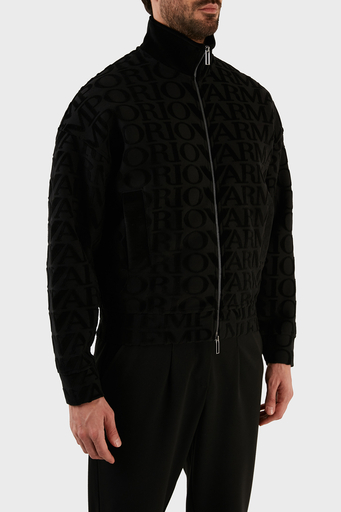 Emporio Armani Pamuklu Logo Detaylı Regular Fit Fermuarlı Dik Yaka Erkek Sweat 6L1MN1 1JIXZ 0999 SİYAH