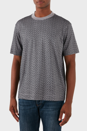 Emporio Armani Pamuklu Logolu Bisiklet Yaka Erkek T Shirt 6D1TD5 1JOSZ 06K3 GRİ - 1