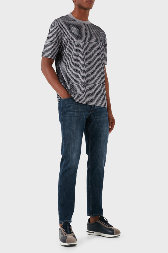 Emporio Armani Pamuklu Logolu Bisiklet Yaka Erkek T Shirt 6D1TD5 1JOSZ 06K3 GRİ - 2