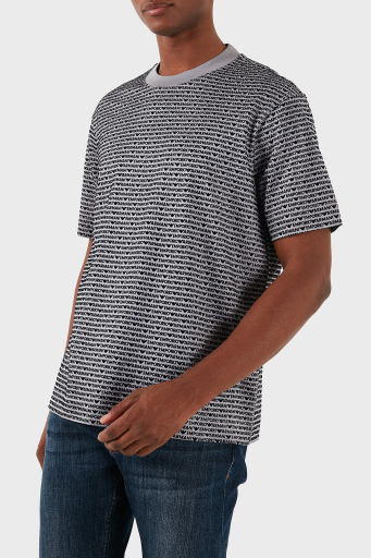 Emporio Armani Pamuklu Logolu Bisiklet Yaka Erkek T Shirt 6D1TD5 1JOSZ 06K3 GRİ - 4