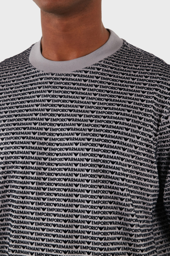 Emporio Armani Pamuklu Logolu Bisiklet Yaka Erkek T Shirt 6D1TD5 1JOSZ 06K3 GRİ - 10