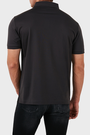 Emporio Armani - Emporio Armani Pamuklu Logolu Regular Fit Düğmeli Erkek Polo Yaka T Shirt 8N1FB6 1JUVZ 0842 ANTRASİT (1)