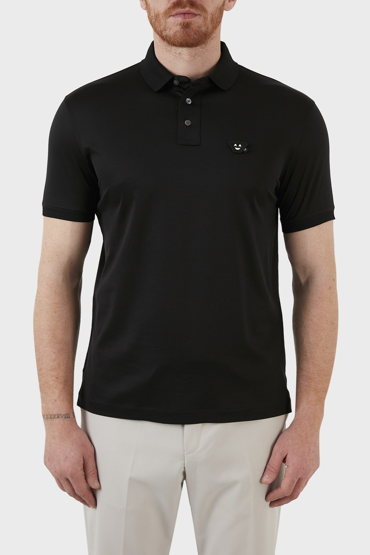Emporio Armani Pamuklu Lyocell Regular Fit Düğmeli T Shirt Erkek Polo 3L1FAL 1JUVZ 0999 SİYAH